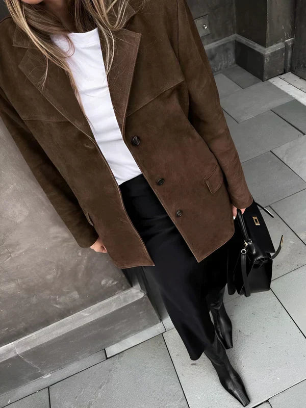 Evelina – Relaxed Suede-Look Blazer