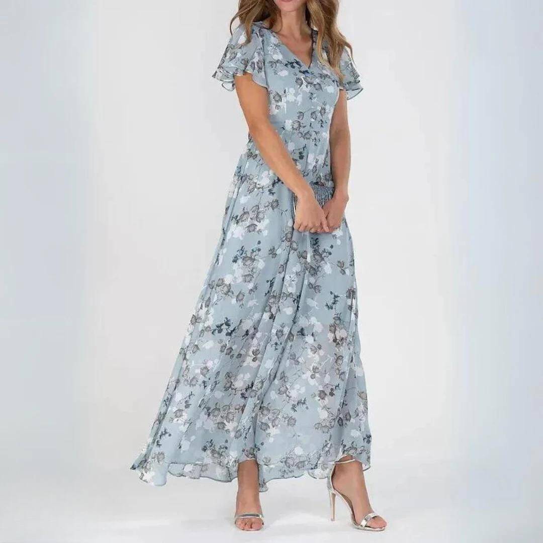 Violet – Printed V-Neck Summer Dress