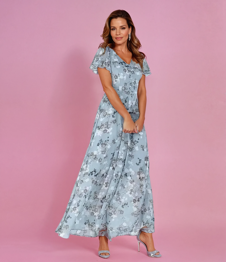 Violet – Printed V-Neck Summer Dress