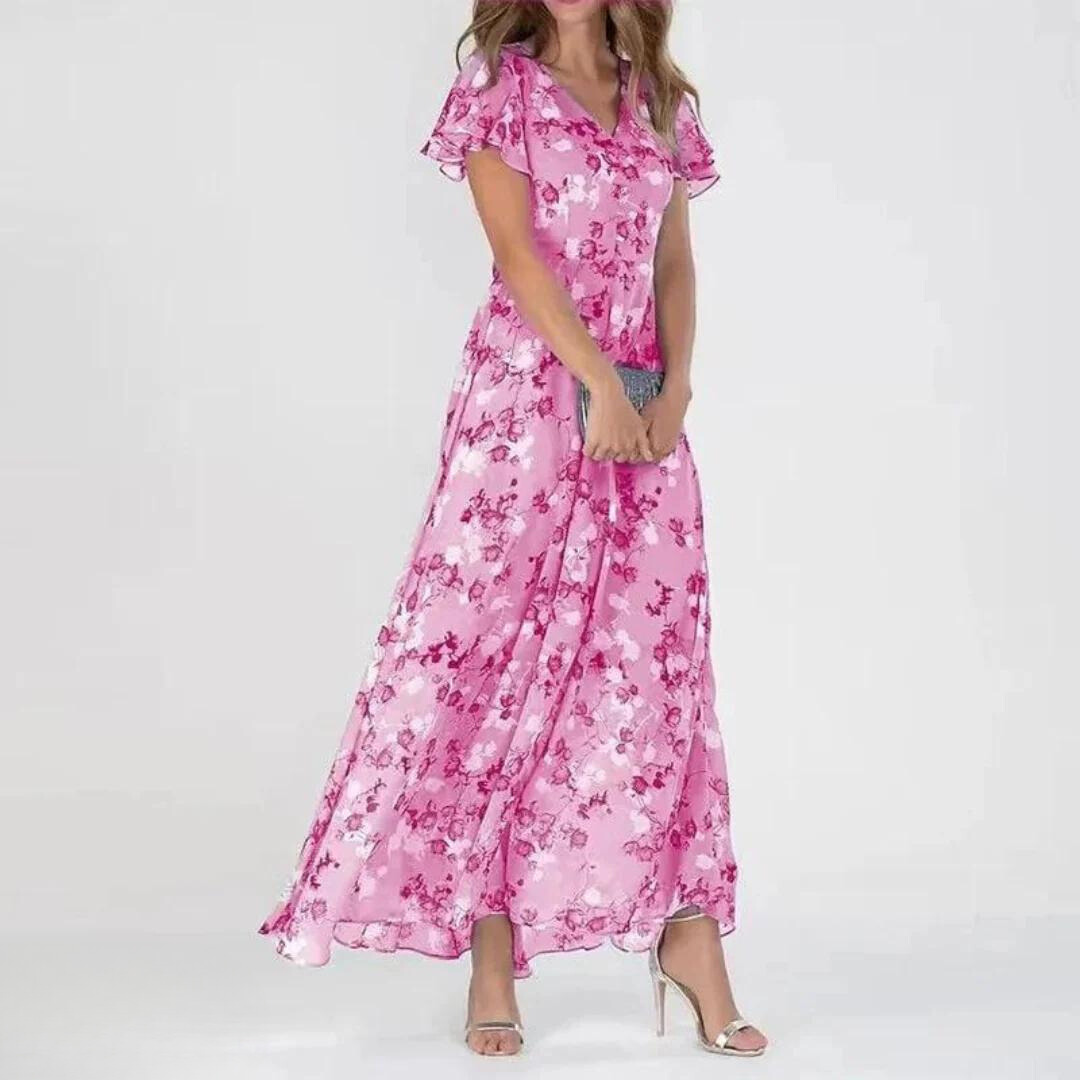 Violet – Printed V-Neck Summer Dress