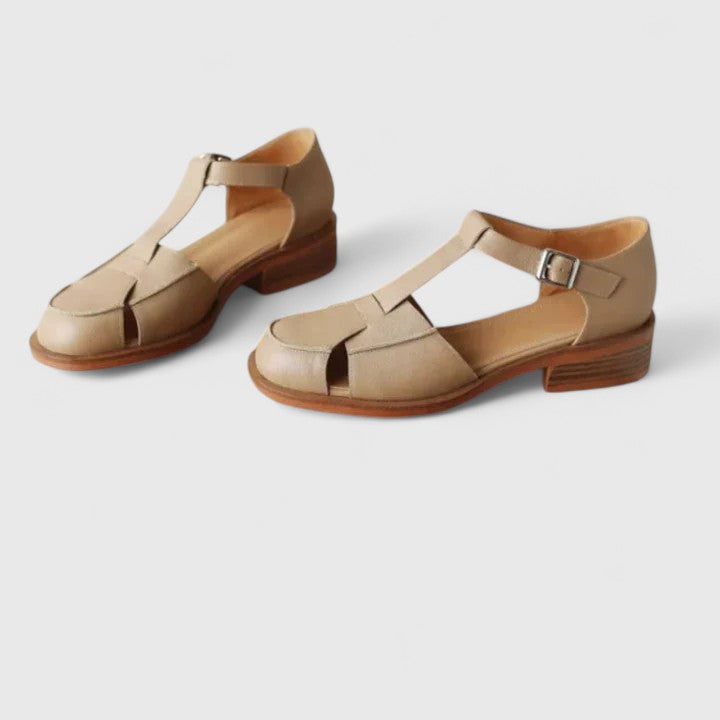 Rosalind – Closed Toe Fisherman Sandals with Block Heel