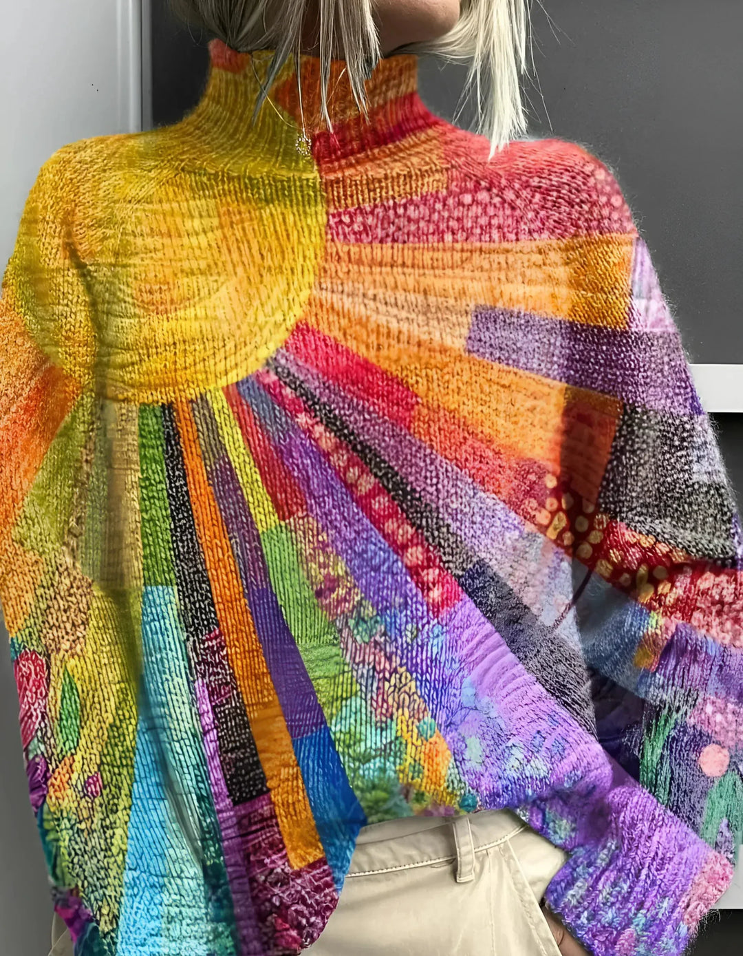 Coraline – Colorful Turtleneck Fall Sweater