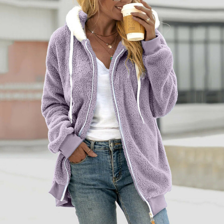 Katelyn – Sherpa Zip-Up Hooded Jacket for Winter