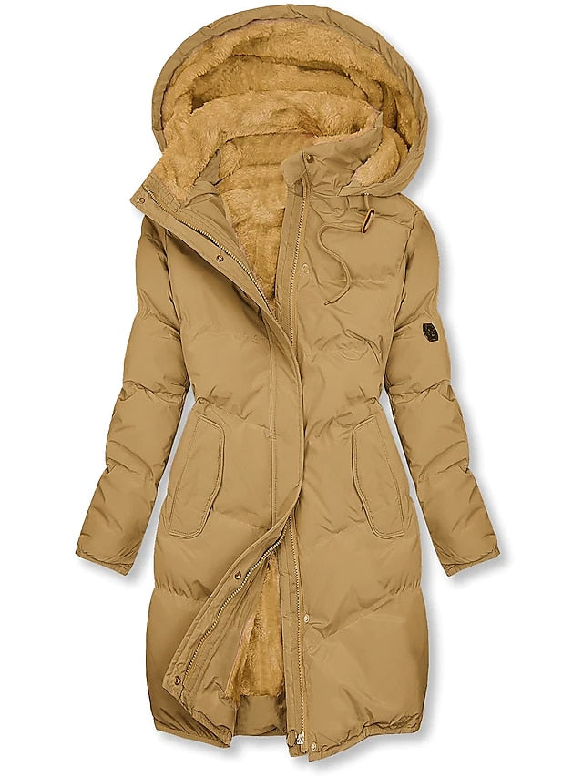 Wintermantel Damen | Langer Parka mit Kapuze | Warm & Winddicht für kalte Tage