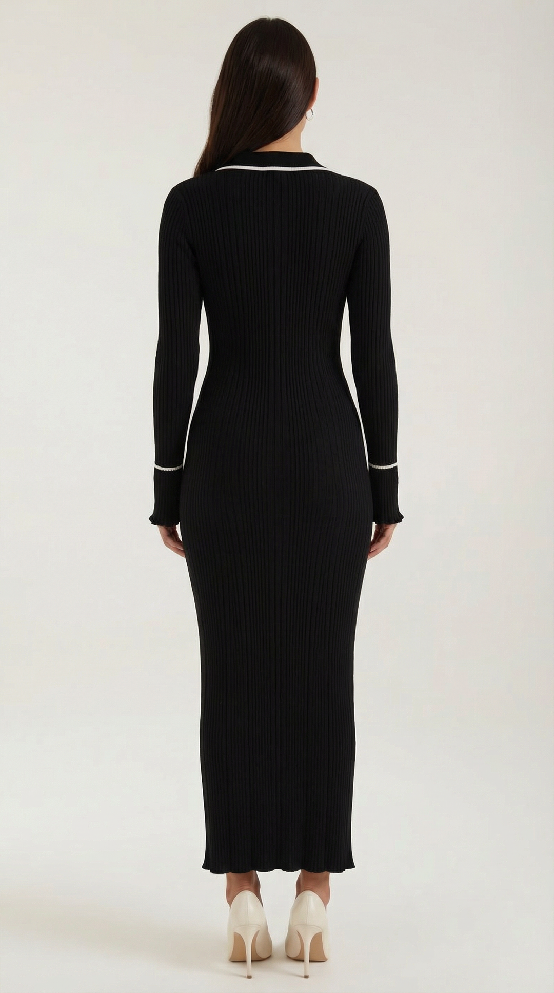 Women's Long Knit Dress | Fitted and Retro