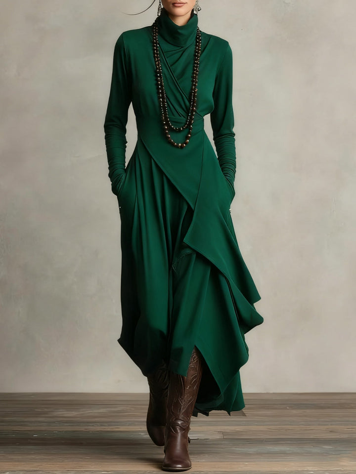 Mya – Turtleneck Wrap Maxi Dress for Women