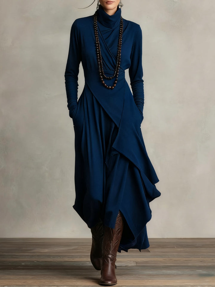 Mya – Turtleneck Wrap Maxi Dress for Women