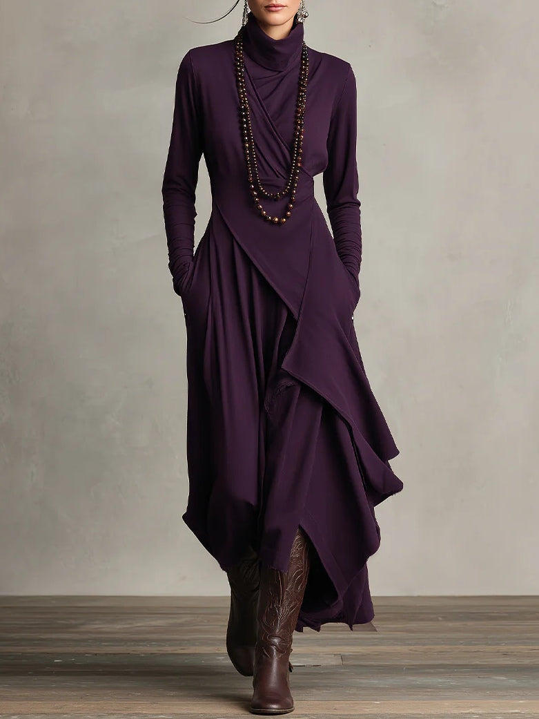 Mya – Turtleneck Wrap Maxi Dress for Women