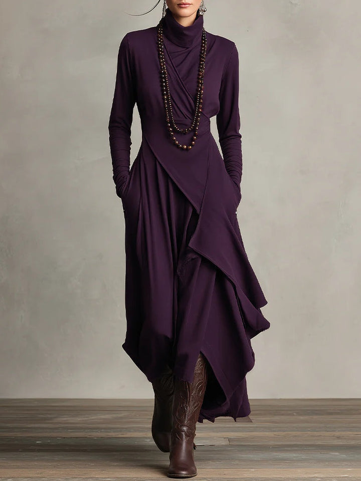 Mya – Turtleneck Wrap Maxi Dress for Women
