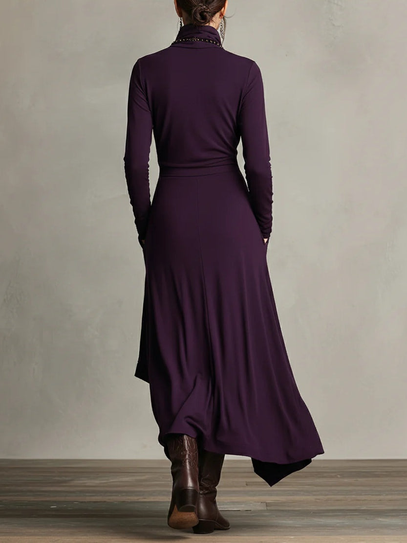 Mya – Turtleneck Wrap Maxi Dress for Women
