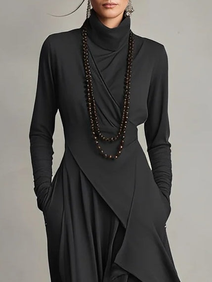 Mya – Turtleneck Wrap Maxi Dress for Women