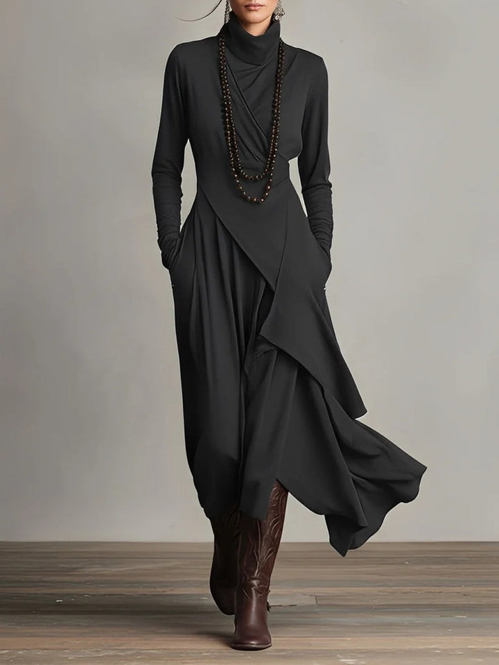 Mya – Turtleneck Wrap Maxi Dress for Women