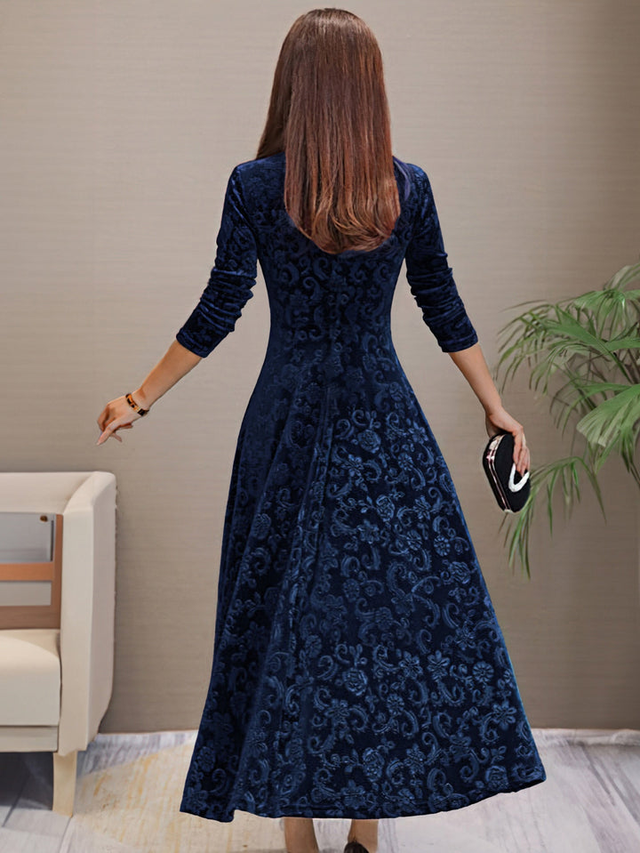 Nadya – Fit-and-Flare V-Neck Midi Dress for Women