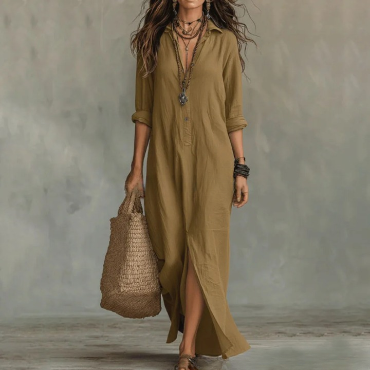 Nora – Loose Shirt Maxi Dress