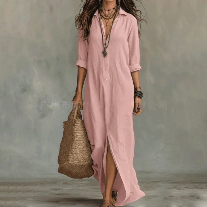 Nora – Loose Shirt Maxi Dress