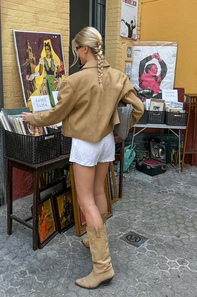 Erika – Suede-Look Cropped Work Jacket