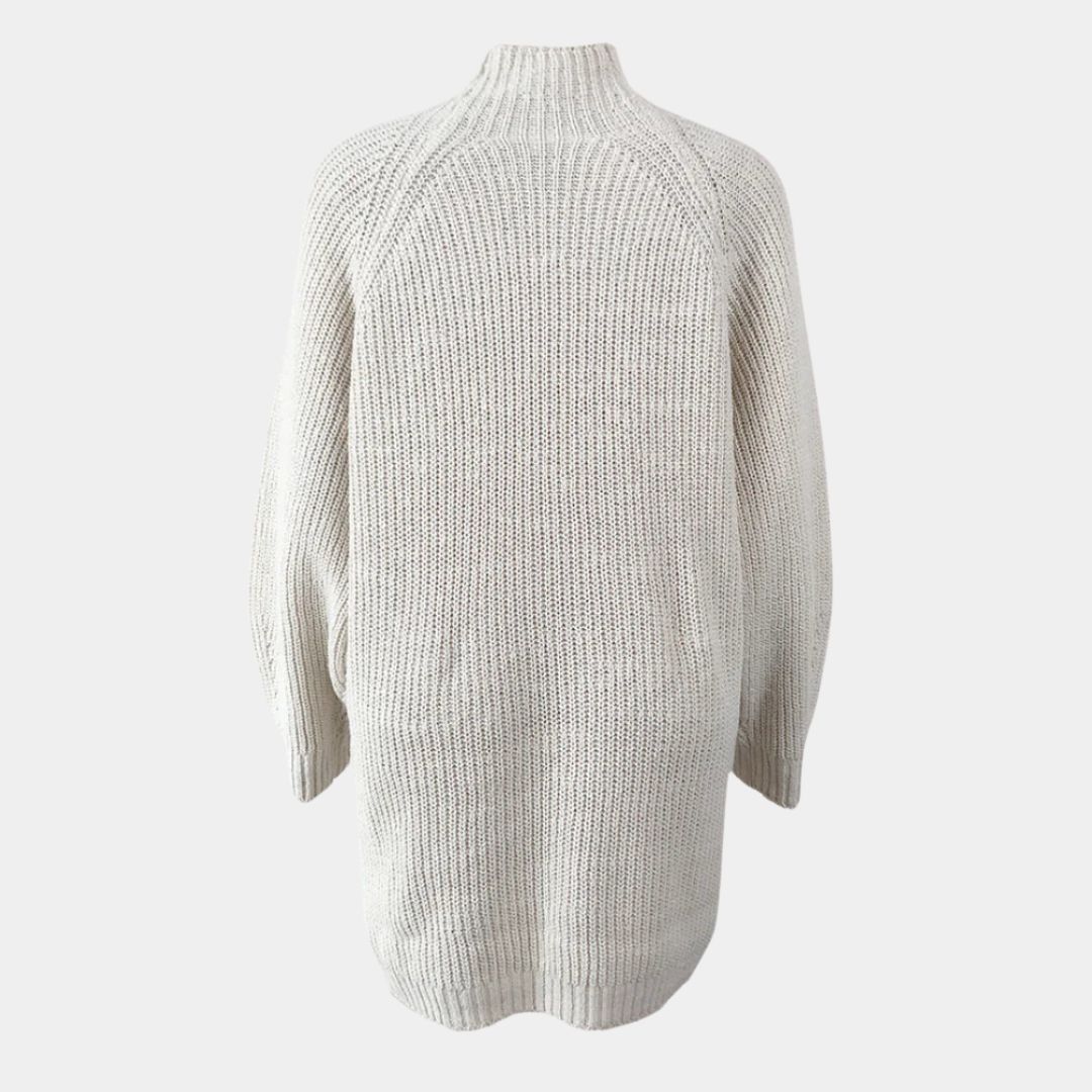 Addie – Women's Oversized Ribbed Turtleneck Sweater Dress