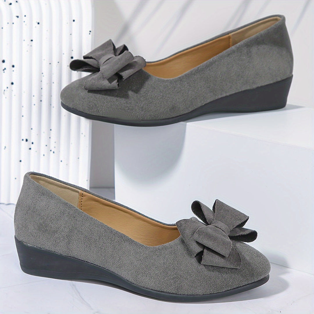 Gloria – Chic Slip-On Ballet Flats with Bow Detail