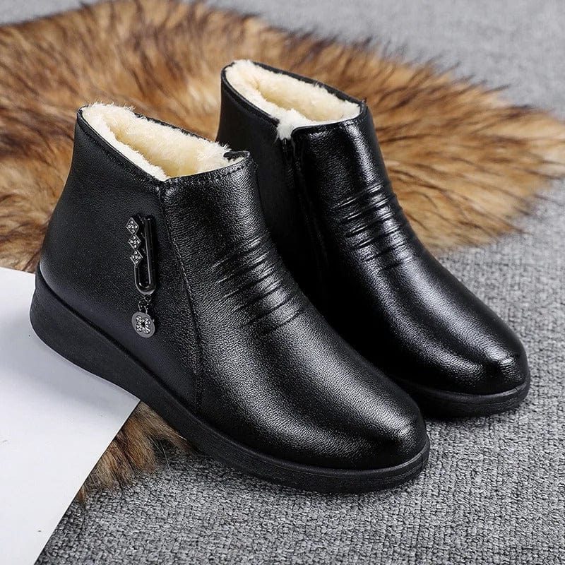 Shearling-Lined Side Zip Ankle Boots for Women - View 2
