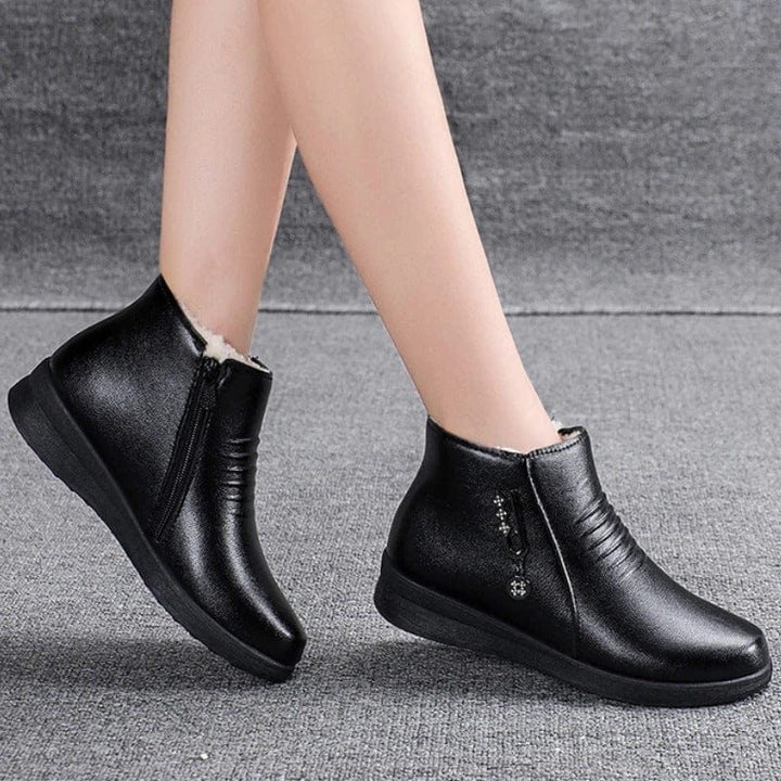 Shearling-Lined Side Zip Ankle Boots for Women - View 3
