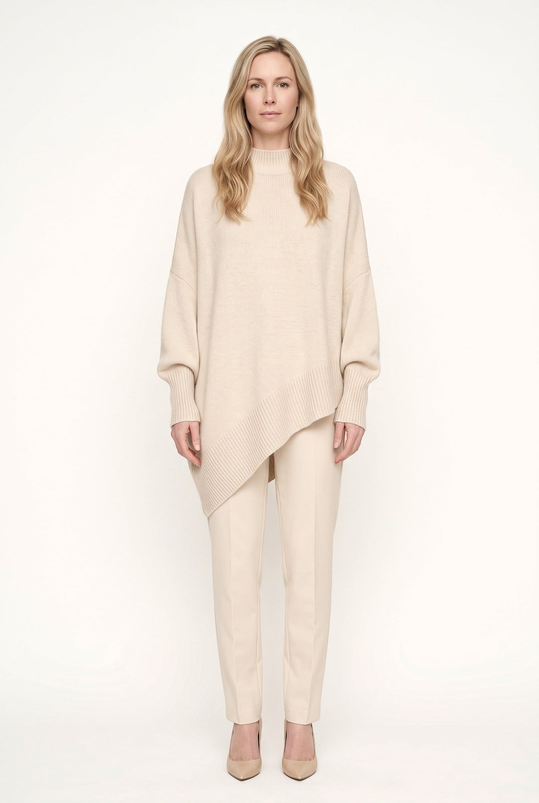 Alessandra – Women's Asymmetric Hem Oversized Turtleneck Sweater