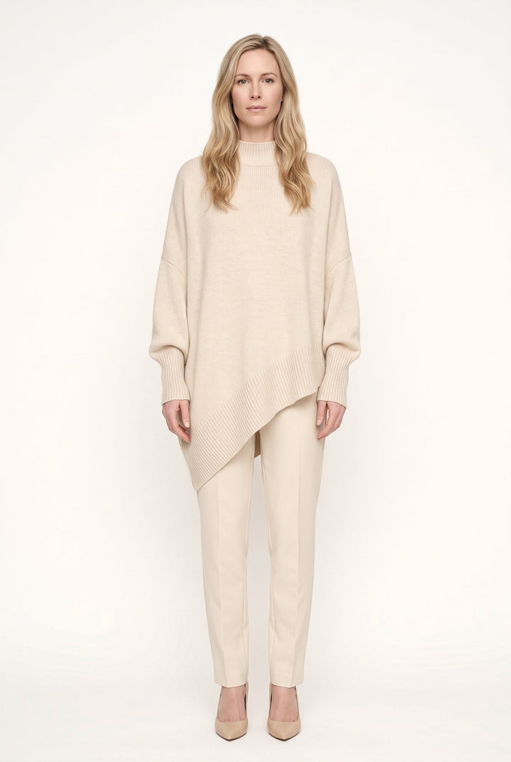 Alessandra – Women's Asymmetric Hem Oversized Turtleneck Sweater