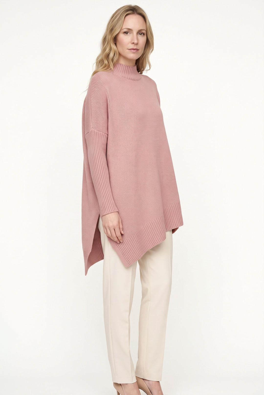Alessandra – Women's Asymmetric Hem Oversized Turtleneck Sweater