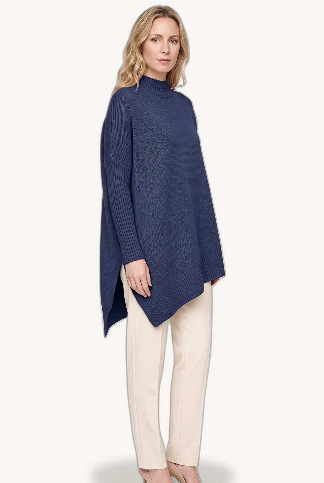 Alessandra – Women's Asymmetric Hem Oversized Turtleneck Sweater