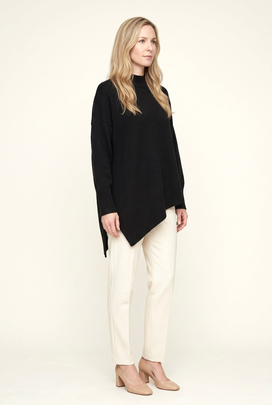 Alessandra – Women's Asymmetric Hem Oversized Turtleneck Sweater