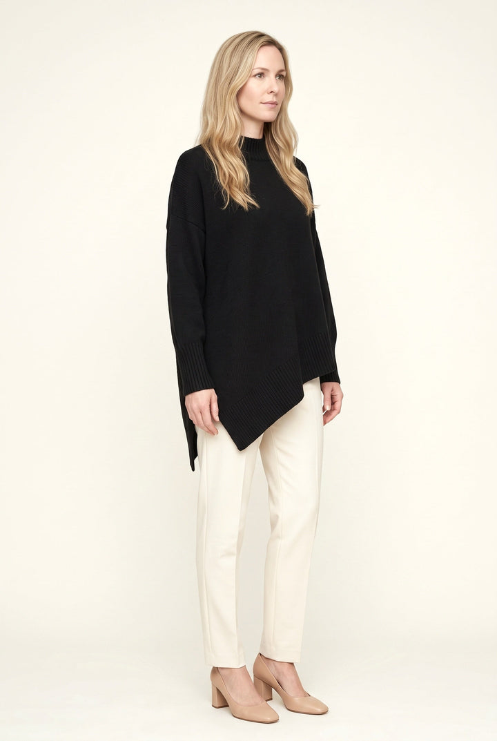 Alessandra – Women's Asymmetric Hem Oversized Turtleneck Sweater