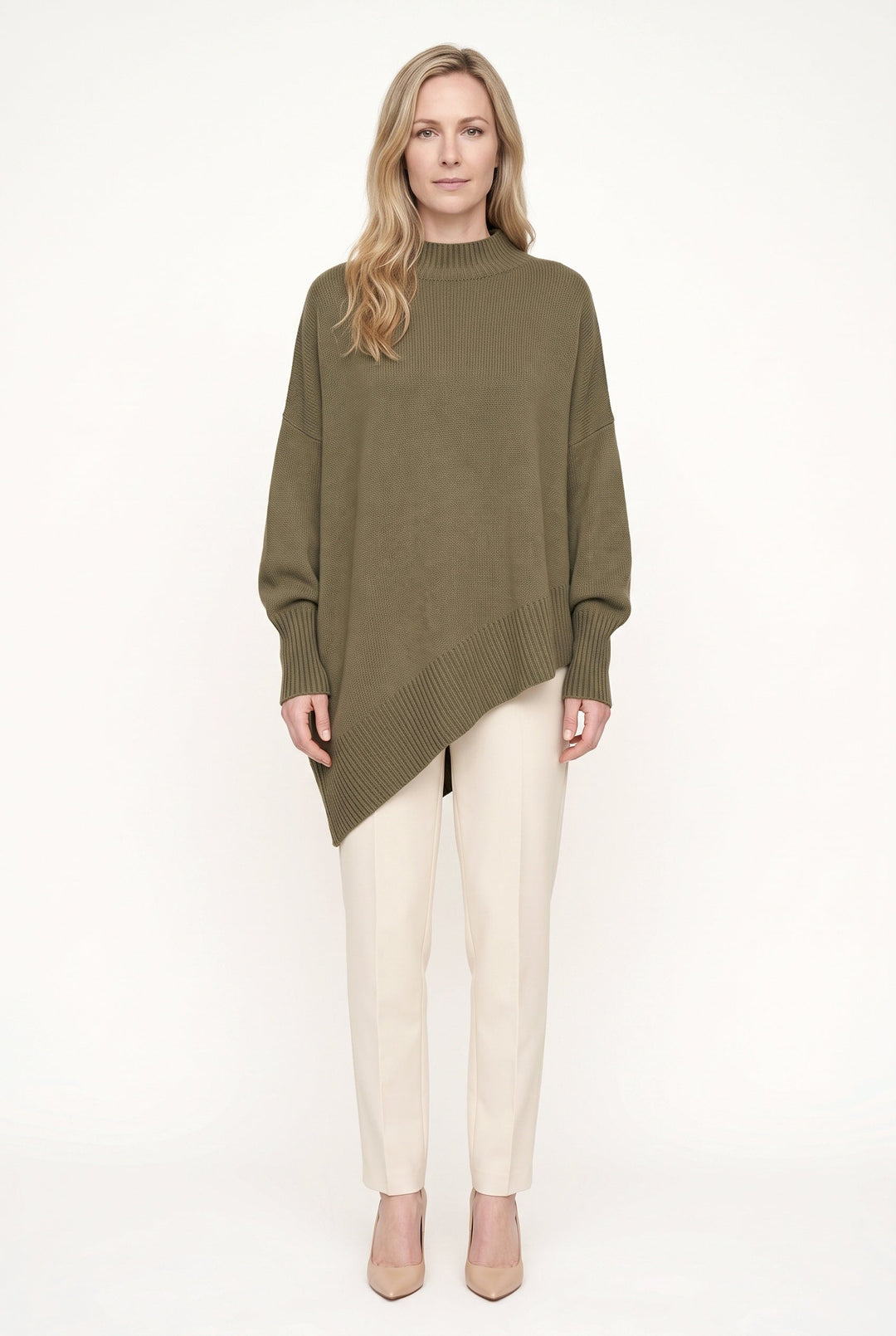 Alessandra – Women's Asymmetric Hem Oversized Turtleneck Sweater