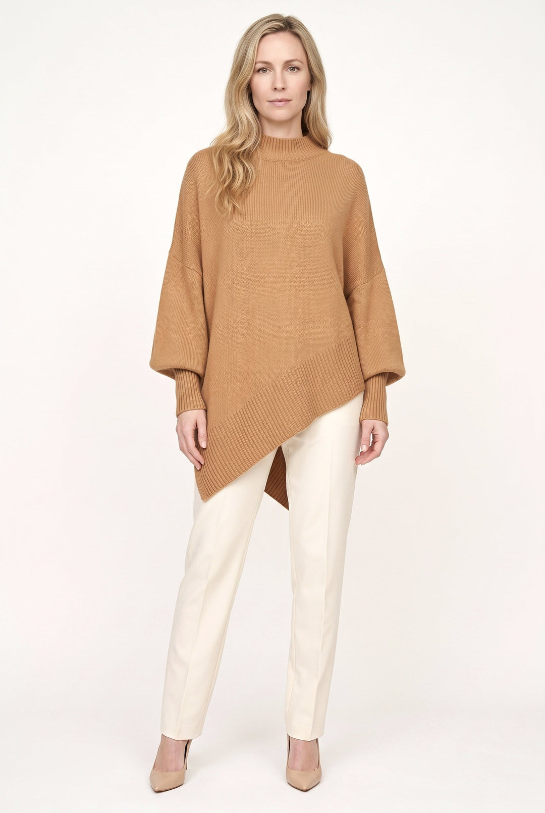Alessandra – Women's Asymmetric Hem Oversized Turtleneck Sweater