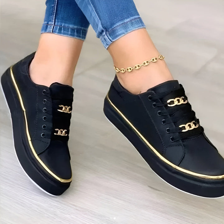 Diane – Stylish Sneakers with Golden Chain Accents