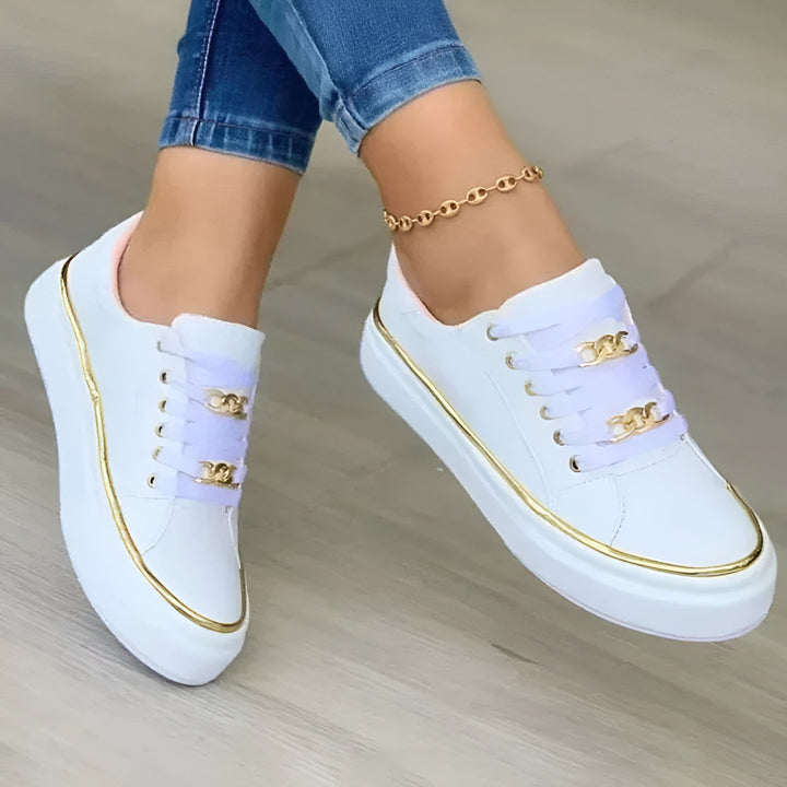 Diane – Stylish Sneakers with Golden Chain Accents