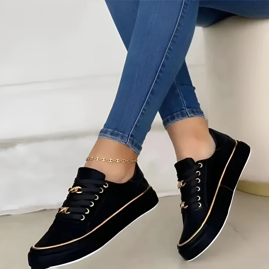 Diane – Stylish Sneakers with Golden Chain Accents