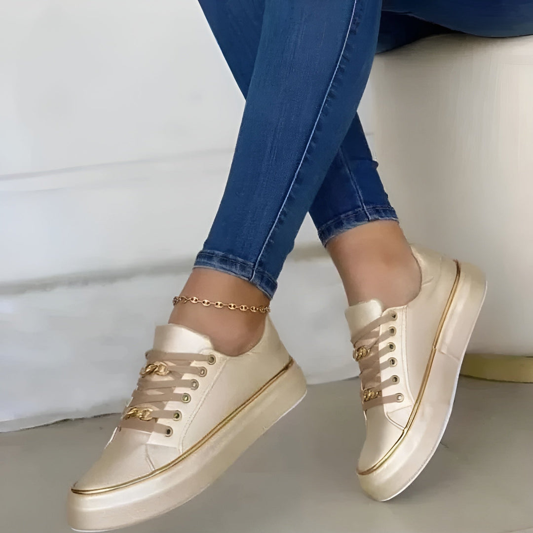 Diane – Stylish Sneakers with Golden Chain Accents