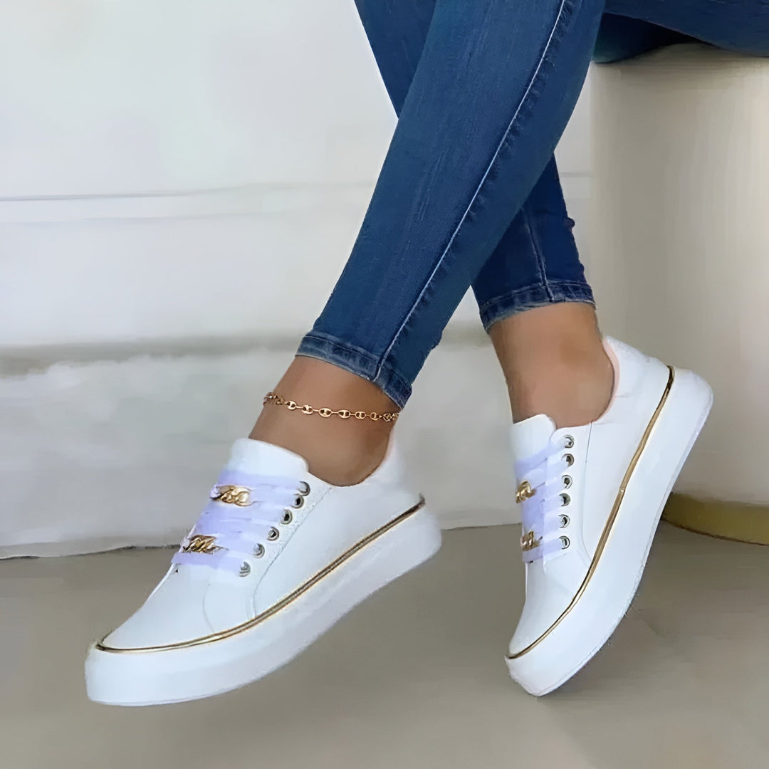 Diane – Stylish Sneakers with Golden Chain Accents
