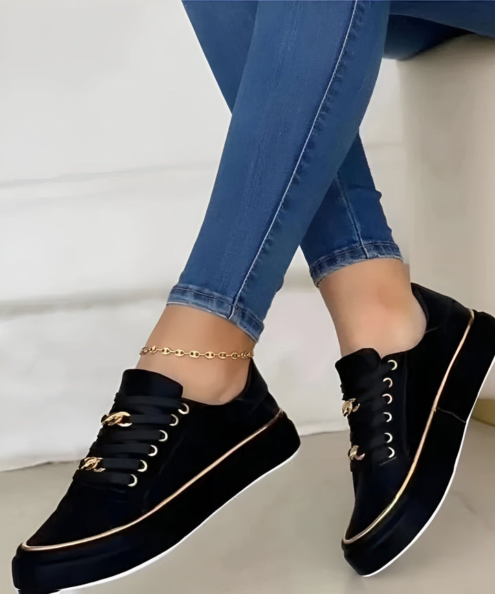 Diane – Stylish Sneakers with Golden Chain Accents