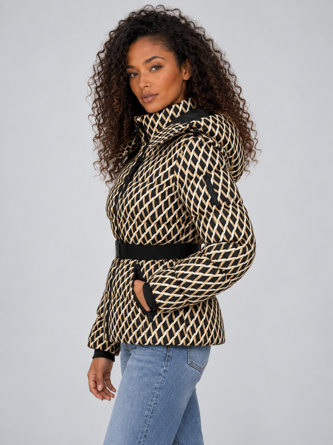 Alexina – Women's Belted Hooded Puffer Jacket