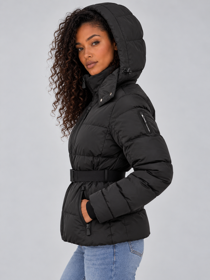 Alexina – Women's Belted Hooded Puffer Jacket