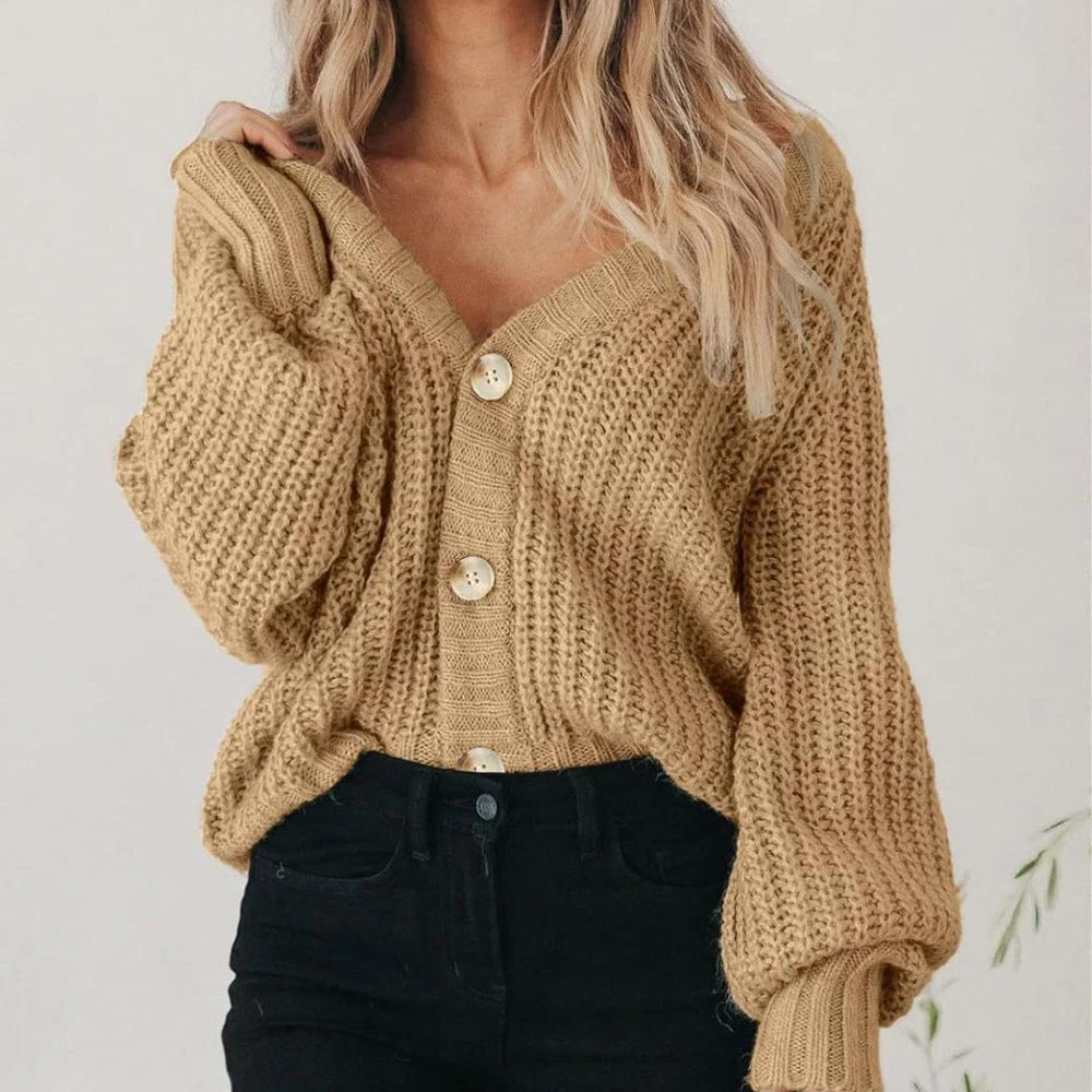 Chunky Knit Button Cardigan for Women - View 2