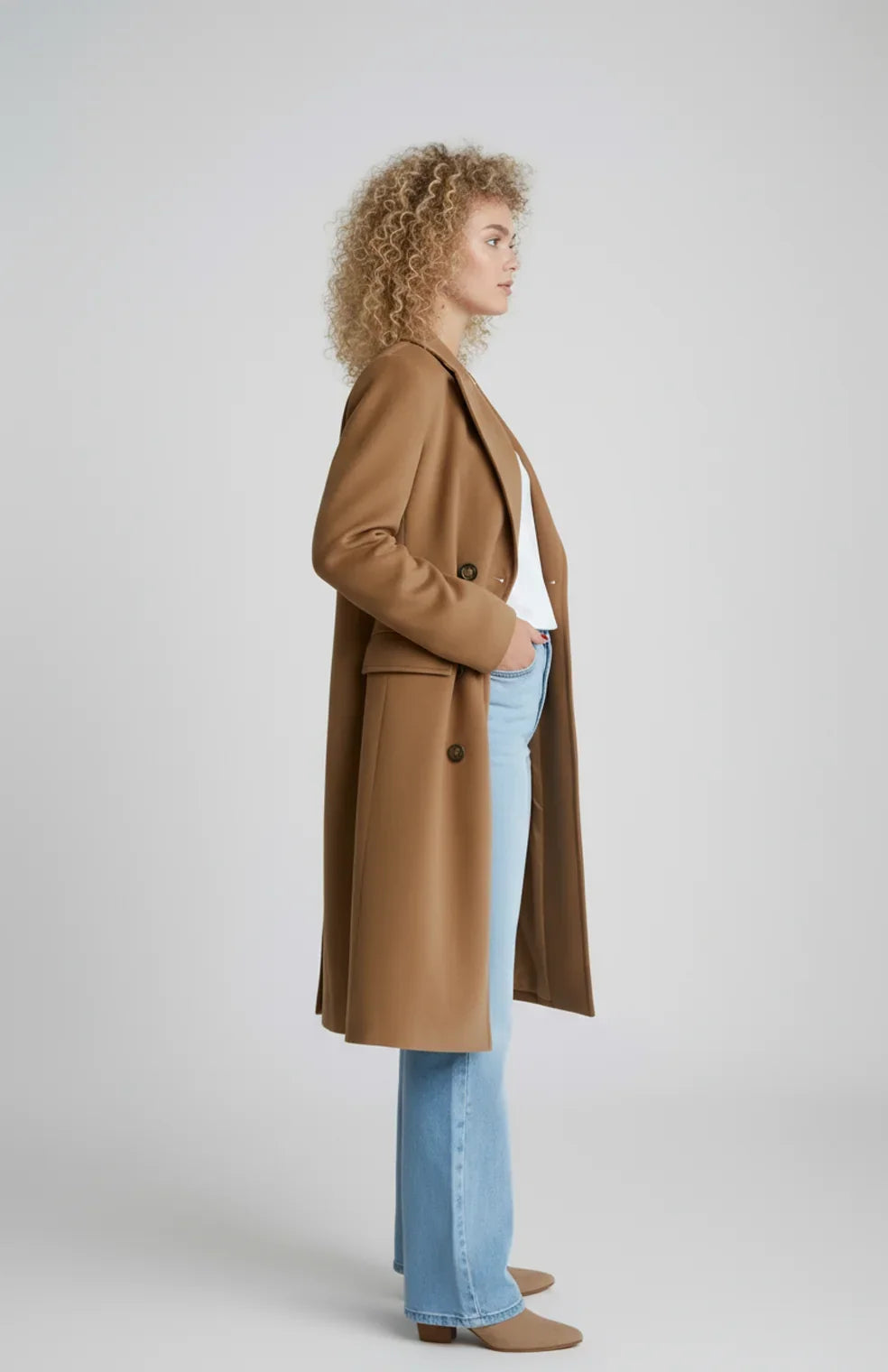 Alondra – Women's Wool-Look Double-Breasted Long Coat