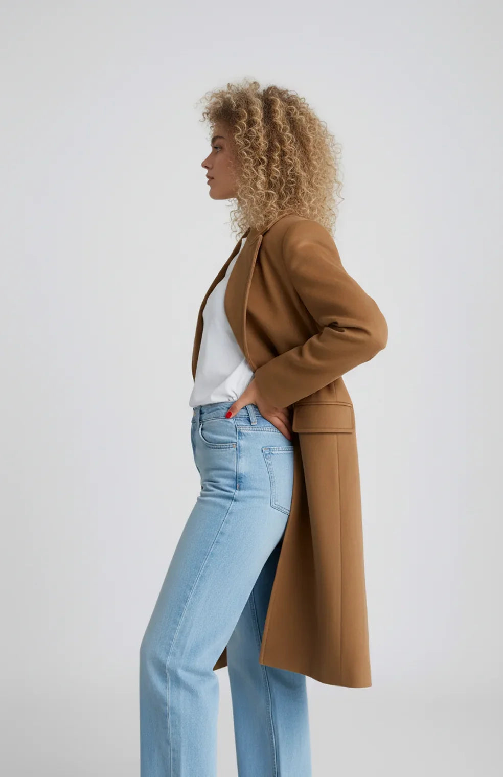 Alondra – Women's Wool-Look Double-Breasted Long Coat