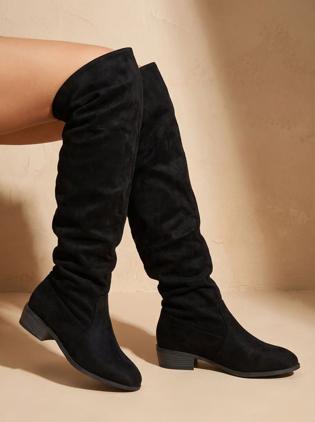 Alva – Women's Slouchy Suede-Look Over-the-Knee Boots