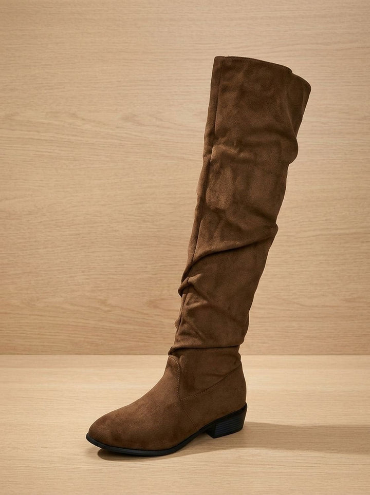 Alva – Women's Slouchy Suede-Look Over-the-Knee Boots