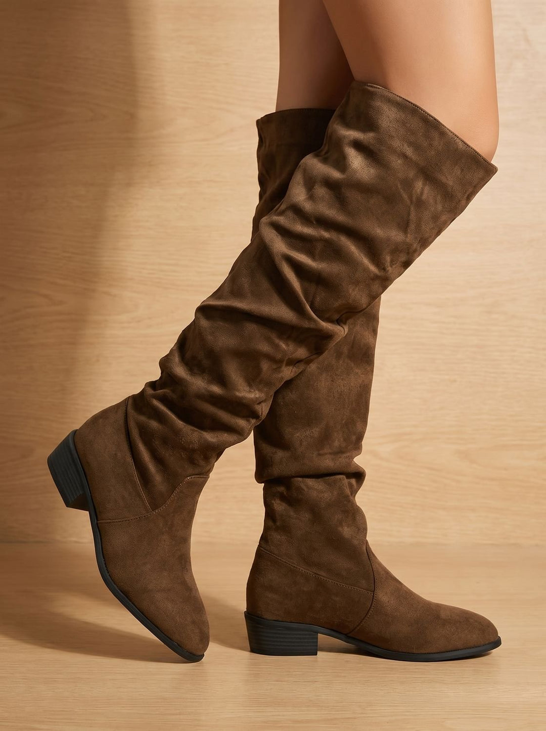 Alva – Women's Slouchy Suede-Look Over-the-Knee Boots