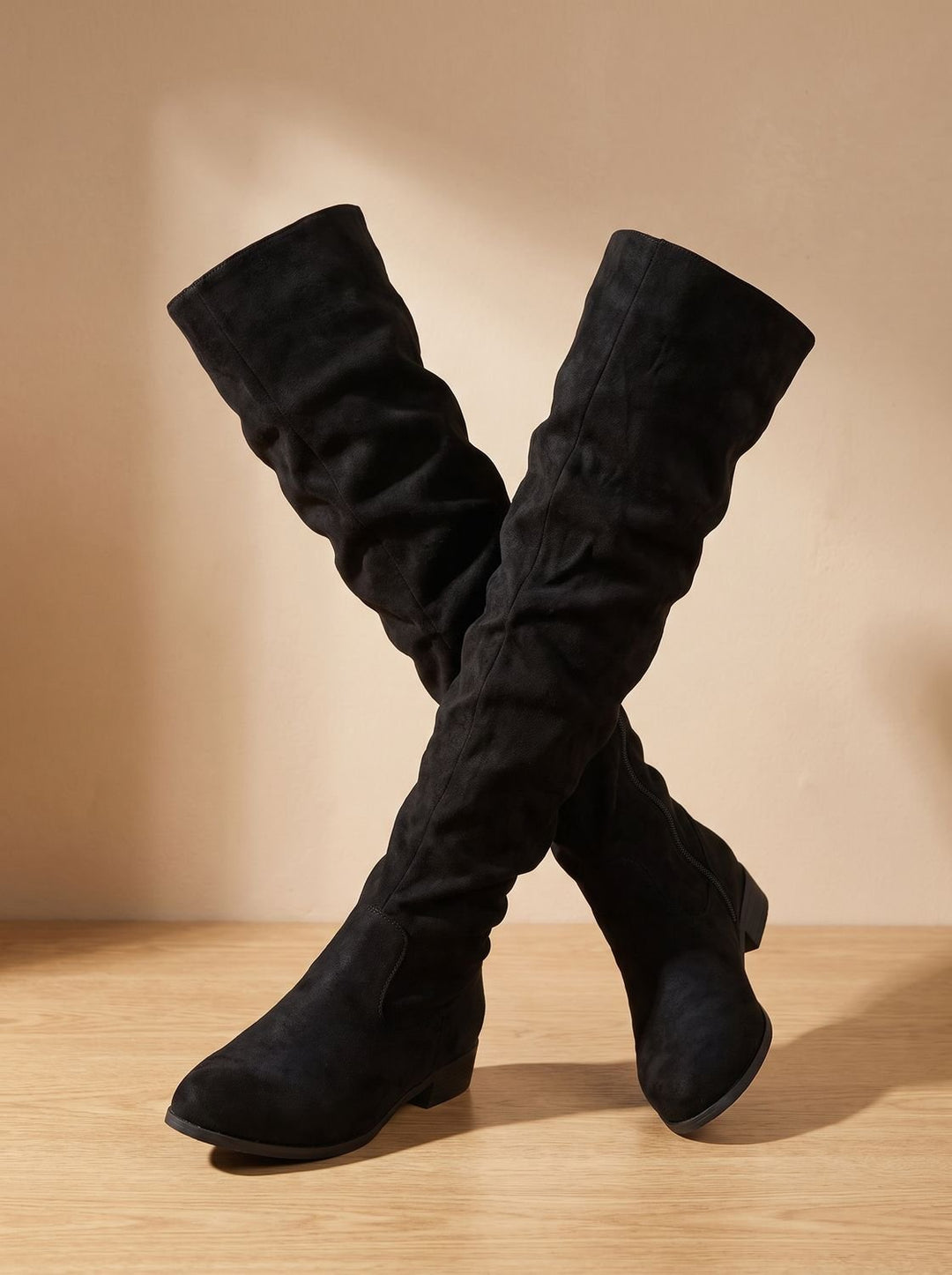 Alva – Women's Slouchy Suede-Look Over-the-Knee Boots