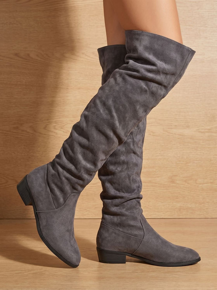 Alva – Women's Slouchy Suede-Look Over-the-Knee Boots