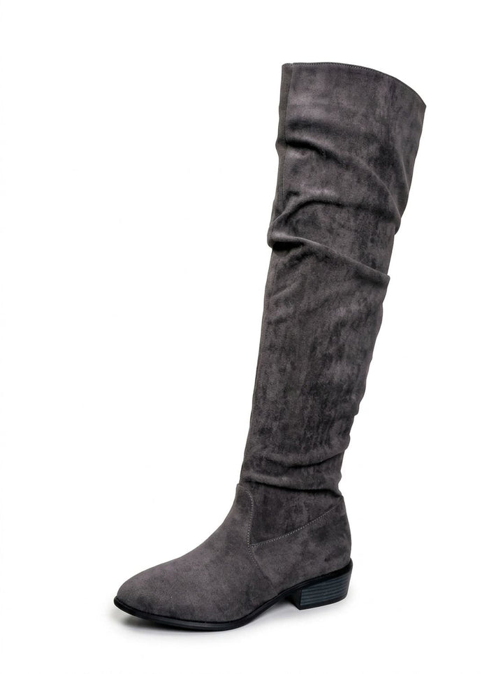 Alva – Women's Slouchy Suede-Look Over-the-Knee Boots
