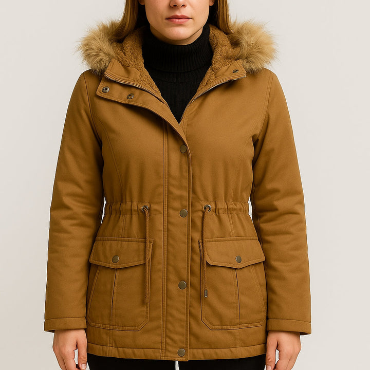 Ambrosia – Women's Hooded Parka with Faux Fur-Look Trim